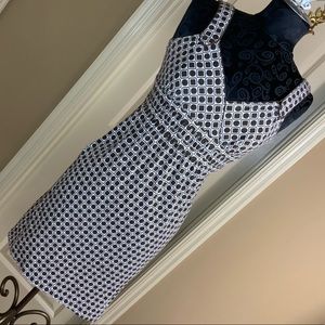 Ann Taylor Dress Sleeveless Brown White #L1